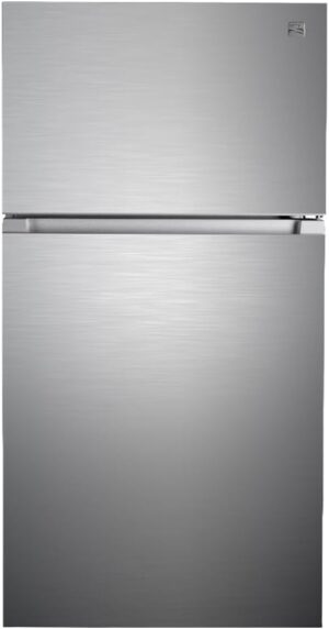 Kenmore Refrigerator – 33” 20.5 Cu.Ft, Top Freezer, Adjustable Glass Shelves, Energy Star, Stainless Steel
