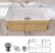 24-Inch Small Farmhouse Ceramic Kitchen Sink, Luxury Gold Stripes Sink with Strainer & Bottom Grids, Laundry Sink