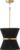 Capital Lighting 341211KP Cecilia Transitional Art Deco Luxe Hand-Wrapped Black Rope Tapered Pendant Light Fixture, 1-Light 100 Watt, 13″ H x 12″ W, Patinaed Brass