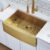 HOTIS Gold Farmhouse Sink, 30 Inch Gold Kitchen Sink, Flat Apron-Front Undermount Drop In Farm Sink, Stainless Steel Single Bowl Handmade Farmhouse Kitchen Sink, Workstation Sink With Accessories