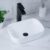 HOTIS 14″ x 10″ Bathroom Small Vessel Sink Oval Above Counter White Porcelain Ceramic Sink Bowl Small Vanity Sink Lavatory Wash Basin