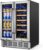 FoMup Dual Door Beverage Refrigerator – 24 Inch Glass Door Fridge, Holds 65 Cans, Dual Zone Cooling