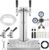 VEVOR Kegerator Tower Kit, Dual Taps Beer Conversion Kit, Stainless Steel Keg Beer Tower Dispenser with Dual Gauge CGA320 Regulator & D-System Keg Coupler, Beer Drip Tray for Party Home