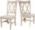 Set of Two Solid Parawood Dining Chairs, Traditional Double X-Back, Armless, Premium, DIY-Ready for Custom Kitchen/Dining/Accent Spaces, Unfinished