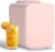 Simple Deluxe 4-Liter/6 Can Mini Fridge Portable Cooler & Warmer Compact Refrigerator for Skincare, Cosmetics, Beverage, Food, 4L, Pink