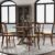 Bentwood Dining Chairs Set of 6 Mid-Century Modern Rattan Kitchen Chairs with Backrest, Armless Curved Wood Desk/Side Chair for Dining/Kitchen Room,Home No Assembly Required, Walnut Wood