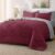 Bedsure Queen Comforter Set – 7 Pieces Reversible Burgundy Bedding, Queen Size Bed Set for All Seasons, Bed in a Bag with Down Alternative Comforter, Sheets, Pillowcases & Shams