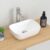 J-FAMILY 14.5” x 10” Bathroom Small Vessel Sink Above Counter White Porcelain Ceramic Sink Bowl Small Vanity Sink Lavatory Wash Basin