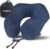 napfun Neck Pillow for Traveling, Upgraded Travel Neck Pillow for Airplane 100% Pure Memory Foam Travel Pillow for Flight Headrest Sleep, Portable Plane Accessories, Full Dark Blue, Medium (120-200LB)