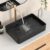 KES Bathroom Vessel Sink 20 Inch Above Counter Rectangular Matte Black Countertop Sink for Cabinet Lavatory Vanity, BVS123S50-BK