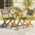 IDZO Wood Wicker Design Heavy Duty 400lbs Capacity Premium Patio Bistro Set 3 Piece Outdoor