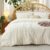 Bedsure Tufted Boho Comforter Set King Size – Ivory Boho Bed Set, GentleSoft™ 3 Pieces Farmhouse Shabby Chic Embroidery Bedding, Gifts for Woman, Soft Jacquard King Comforter for All Seasons